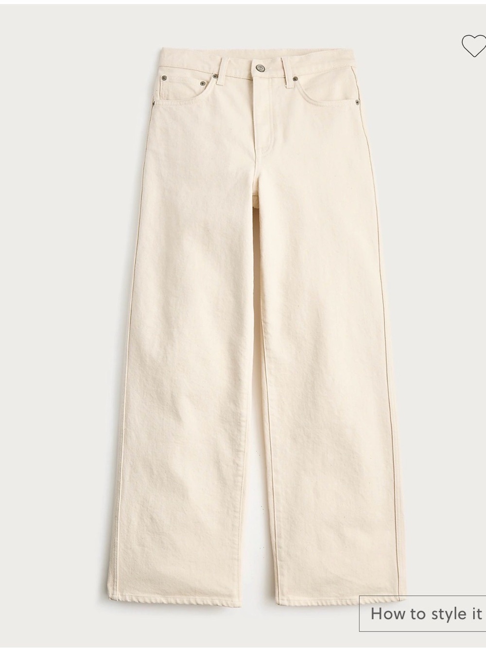 NWOT J.Crew Everyday Wide-Leg Ankle Jeans Ecru Size 25 CR392